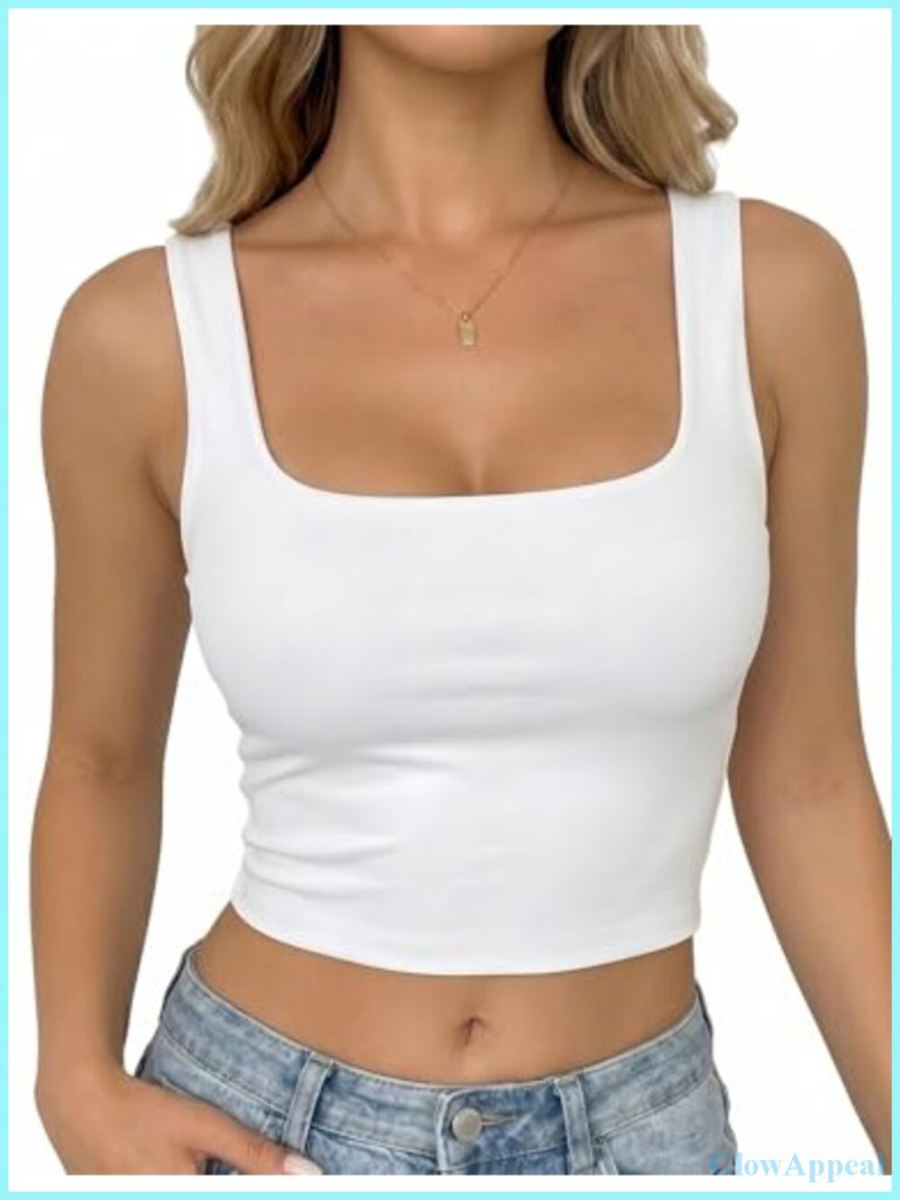 Women's Double Lined Crop Tank Top Sleeveless Slim Fit Yoga Basic